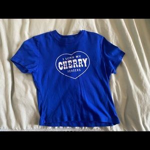 CHERRY LA blue headers baby tee, brand new!